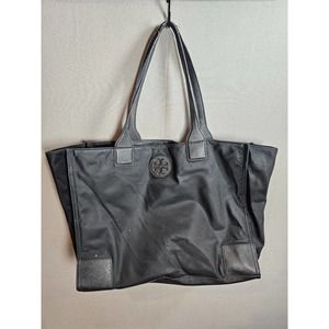 Tory Burch Ella Nylon LOGO Packable Tote BLACK